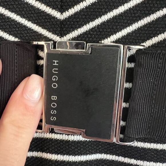 Hugo Boss Hedra Belted Dress Black White Sz 4-NWT - Picture 7 of 11